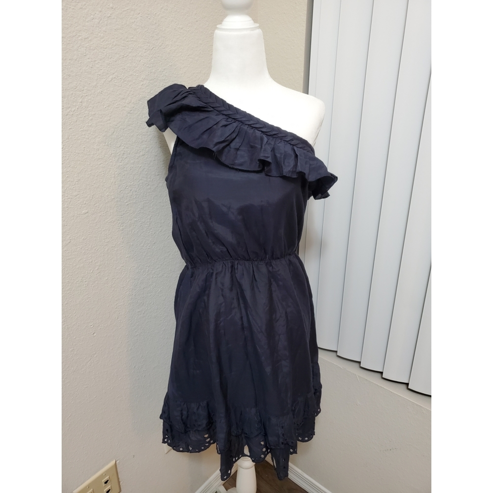 Anthropologie One Shoulder Eyelet Dress